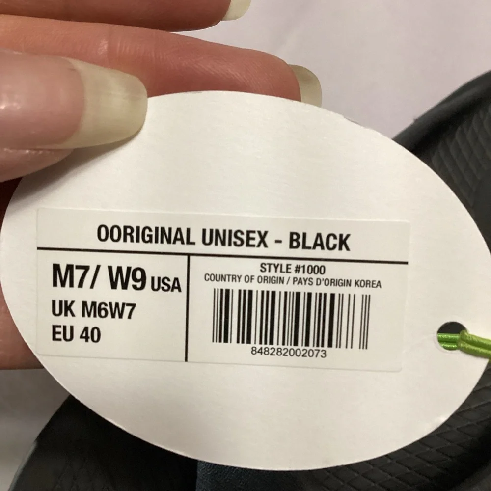 Oofos unisex original Black Flip Flop Sandals man’s size 7 women’s size 9 - Picture 8 of 9